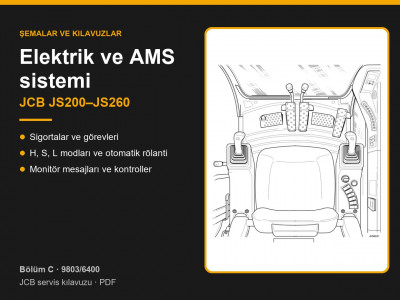 JCB JS200–JS260 Elektrik Sistemi ve AMS: Servis Kılavuzu C Bölümü