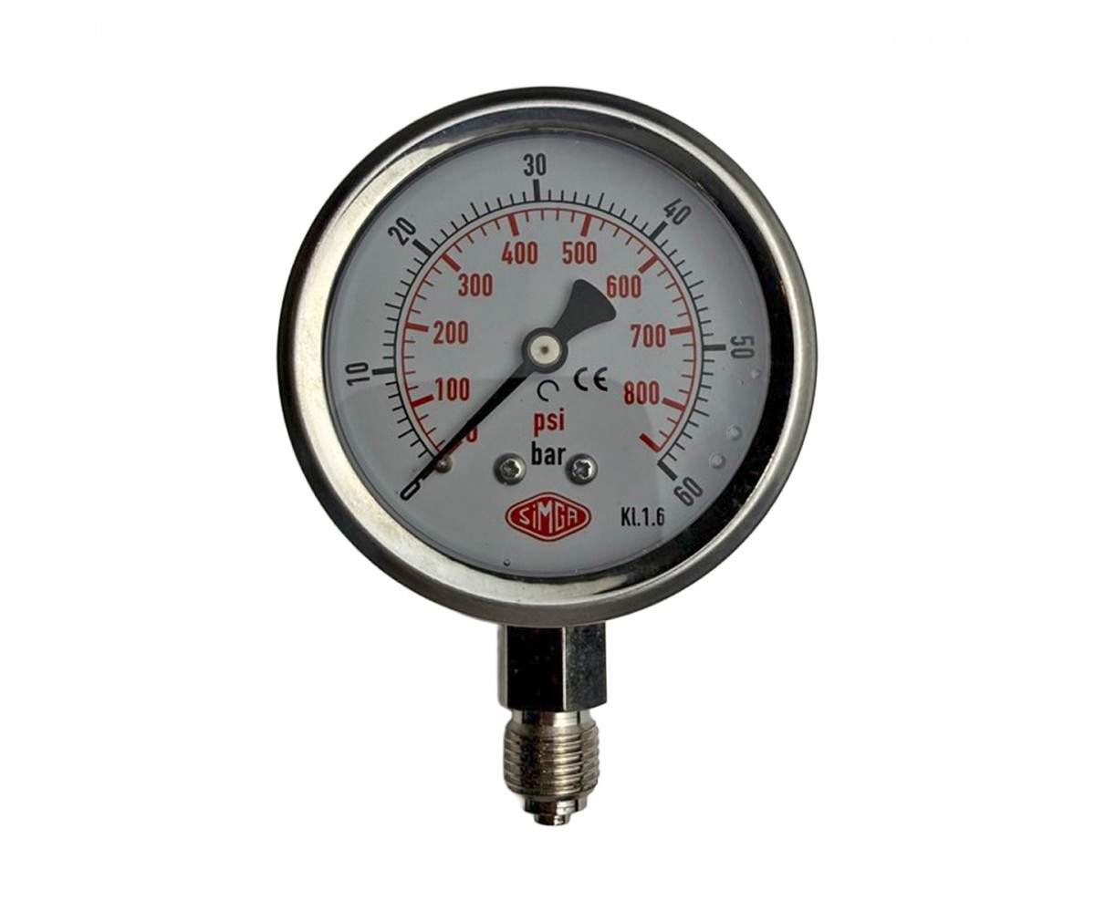 63 mm, 0-60 bar manometre, muadil